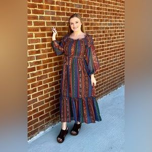 Autumn winds flying tomato dress